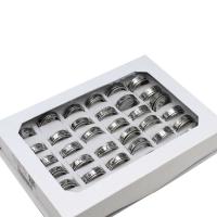 Anillos de Acero Inoxidable, unisexo, plateado, 8mm, 36PCs/Caja, Vendido por Caja
