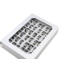Anillos de Acero Inoxidable, unisexo, plateado, 8mm, 36PCs/Caja, Vendido por Caja