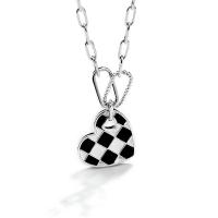 Sterling Silver Jewelry Necklace, 925 Sterling Silver, Heart, platinum plated, oval chain & for woman Approx 19.68 Inch 