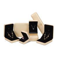 cuir PU Multifonctionnel Boîte à bijoux, avec velours de coton, normes différentes pour le choix, Or, Vendu par PC