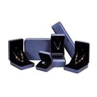 cuir PU Multifonctionnel Boîte à bijoux, avec velours de coton, normes différentes pour le choix, bleu, Vendu par PC