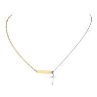 Stainless Steel Jewelry Necklace, Cross, plated, for woman .75-17.72 Inch 