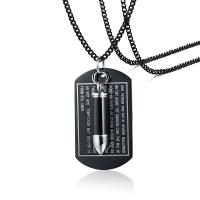 Stainless Steel Perfume Bottle Necklace, plated, for man, black .62 Inch 