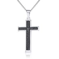 Stainless Steel Necklace, Cross, plated, for man, 48*32mm,2.8mm .69 Inch 
