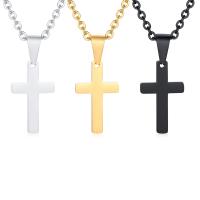 Stainless Steel Jewelry Necklace, Cross, plated, for woman Inch 