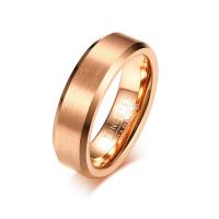 Tungsten Steel Finger Ring, rose gold color plated & for man 