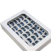 Anillos de Acero Inoxidable, unisexo, azul, 8mm, 36PCs/Caja, Vendido por Caja