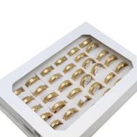 ステンレス指輪, ステンレス, ユニセックス, 金色, 6mm, 36パソコン/ボックス, 売り手 ボックス