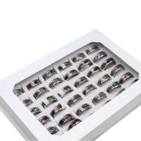 ステンレス指輪, ステンレス, ユニセックス, ミックスカラー, 8mm, 36パソコン/ボックス, 売り手 ボックス