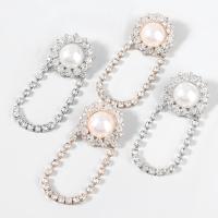 Zinc Alloy Rhinestone Drop Earring, with ABS Plastic Pearl, fashion jewelry & for woman & with rhinestone 