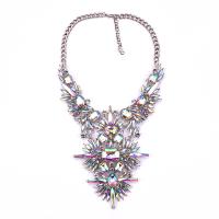Rhinestone Zinc Alloy Necklace, with 2.76 inch extender chain, plated, for woman & with rhinestone Approx 17 Inch 