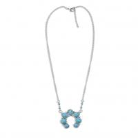 Бирюзовый Ожерелье из цинкового сплава , цинковый сплав, с бирюза, разные стили для выбора & Женский, голубой бирюзовый, продается PC