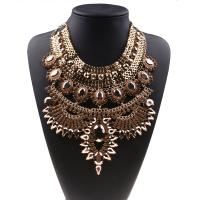 Fashion Statement Necklace, Zinc Alloy, with 2.75 inch extender chain, plated, for woman & with rhinestone Approx 17 Inch 