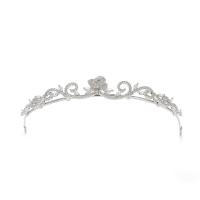 Bridal Tiaras, Brass, Crown, platinum color plated, micro pave cubic zirconia 