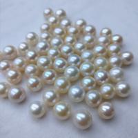 No Hole Cultured Freshwater Pearl Beads, Round, DIY, white, 8mm 