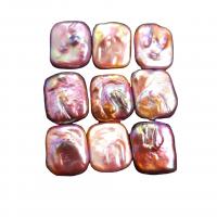 No Hole Cultured Freshwater Pearl Beads, Square, DIY, multi-colored 