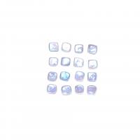 No Hole Cultured Freshwater Pearl Beads, Square, DIY, white, 8-9mm 