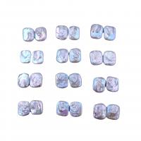 No Hole Cultured Freshwater Pearl Beads, Square, DIY, white 