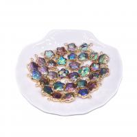 Perlas cultivadas de agua dulce Conector, con metal, Flor del ciruelo, color mixto, 10-11mm, Vendido por UD