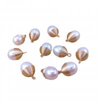 pendentif en laiton de perle d'eau douce cultivée, avec laiton, couleurs mélangées, 5-10mm, Vendu par PC