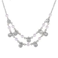 Rhinestone Zinc Alloy Necklace, with 2.76 extender chain, fashion jewelry & for woman & with rhinestone .96 Inch 