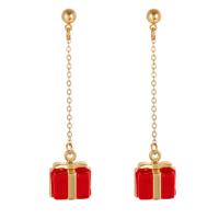Christmas Earrings, Zinc Alloy, Christmas Design & fashion jewelry & for woman & enamel, red 