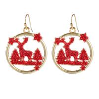 Christmas Earrings, Zinc Alloy, Deer, Christmas Design & fashion jewelry & for woman & enamel, red 