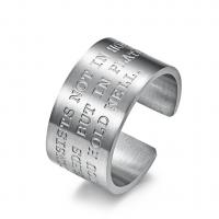 Titanium Steel Cuff Finger Ring, plated, Unisex & with letter pattern 12mm, US Ring 