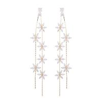 Fashion Fringe Earrings, Brass, Flower, plated, micro pave cubic zirconia & for woman 