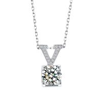 Cubic Zirconia Micro Pave Brass Pendant, platinum color plated & micro pave cubic zirconia & for woman Approx 19.68 Inch 