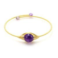 Brass Cuff Bangle, with Gemstone, 14K gold-filled & for woman 4-12mm, Inner Approx 64mm 