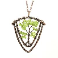 Gemstone Necklaces, Brass, with Gemstone, plated, tree of life design & Unisex Inch 