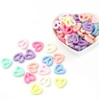 Granos de acrílico de la joyería, Corazón, moldeo por inyección, Bricolaje, multicolor, 17x16mm, 980PCs/Bolsa, Vendido por Bolsa