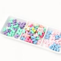 Acryl Schmuck Perlen, Schleife, Spritzgießen, DIY, gemischte Farben, 14x13mm, 480PCs/Tasche, verkauft von Tasche
