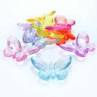 Transparent Acrylic Pendants, Butterfly, injection moulding, DIY, mixed colors 