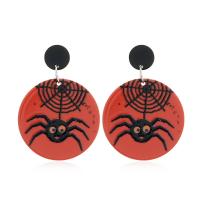 Acrylic Drop Earring, with Zinc Alloy, Spider, Halloween Design & fashion jewelry & for woman 