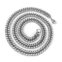 Titanium Steel Chain Necklace, plated, DIY & twist oval chain, original color 