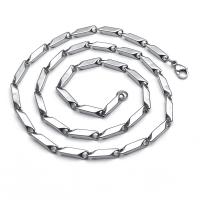 Titanium Steel Chain Necklace, plated, DIY & bar chain, original color 