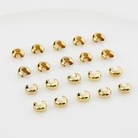 Brass Crimp Bead Cover, 14K gold plated, DIY 