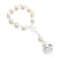 Plastic Pearl Bracelets, with Zinc Alloy, Angel Wing & for woman, 8mm, 55mm Approx 5.7 Inch 