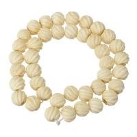 Ochse Geschnitzte Knochen-Perlen, Rind-Knochen, DIY, beige, 10mm, Länge:ca. 15.74 ZollInch, ca. 40PCs/Strang, verkauft von Strang