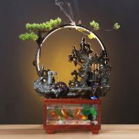 Resin Aquarium Fountain Ornament, plated, for home and office & durable 