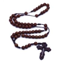 Rosary Necklace, Plastic, with Polyester Cord, Cross, Unisex, mixed colors, 8mm .5 cm 