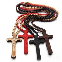 Четки Ожерелье, Хему-бисы, Инсус крест, Мужская, Много цветов для выбора, 8mm длина:Приблизительно 35.43 дюймовый, продается Strand