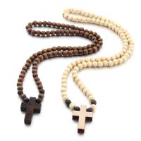 Rosary Necklace, Hemu Beads, Cross, fashion jewelry & Unisex 8mm Approx 25.6 Inch 