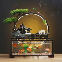 Porcelain Aquarium Fountain Ornament, plated, for home and office & durable 