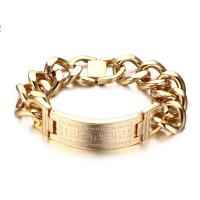 Stainless Steel Bracelet, gold color plated, for man, 20mm .06 Inch 