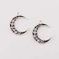 Zinc Alloy Jewelry Pendants, Moon, plated, silver color 