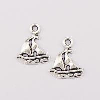 Zinc Alloy Jewelry Pendants, Ship, plated, silver color 
