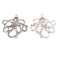 Zinc Alloy Charm Connector, Octopus, plated, silver color 